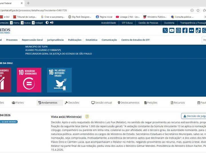 JUSTIÇA ANALISA NOVAS REGRAS PARA NOMEAÇÃO DE SECRETÁRIOS E MINISTROS